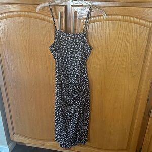 Kendall & Kylie Black Floral Midi Dress